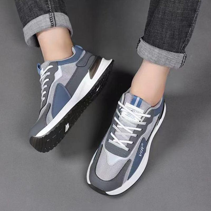 Men's Color Block Mesh Shoes Fashion Casual Lace-up Sneakers Outdoor Breathable Running Sports Shoes - AL MONI EXPRESS