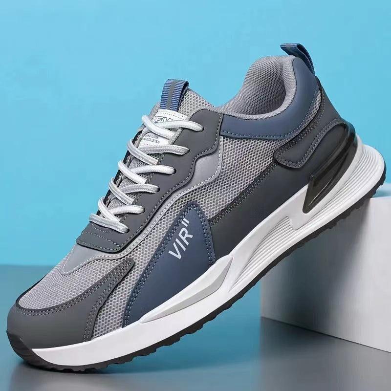 Men's Color Block Mesh Shoes Fashion Casual Lace-up Sneakers Outdoor Breathable Running Sports Shoes - AL MONI EXPRESS