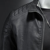 Men's Leather Motorcycle Jacket Thin Coat - AL MONI EXPRESS
