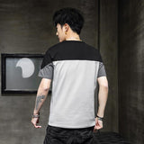 Men's stitching loose casual T-shirt - AL MONI EXPRESS