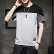 Men's stitching loose casual T-shirt - AL MONI EXPRESS