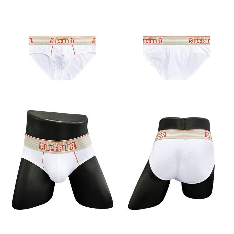 Men's Underwear Low Waist Cotton Sports Fitness Briefs - Almoni Express