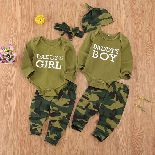 New Products Set Letter Camouflage Printed Children Set - Almoni Express