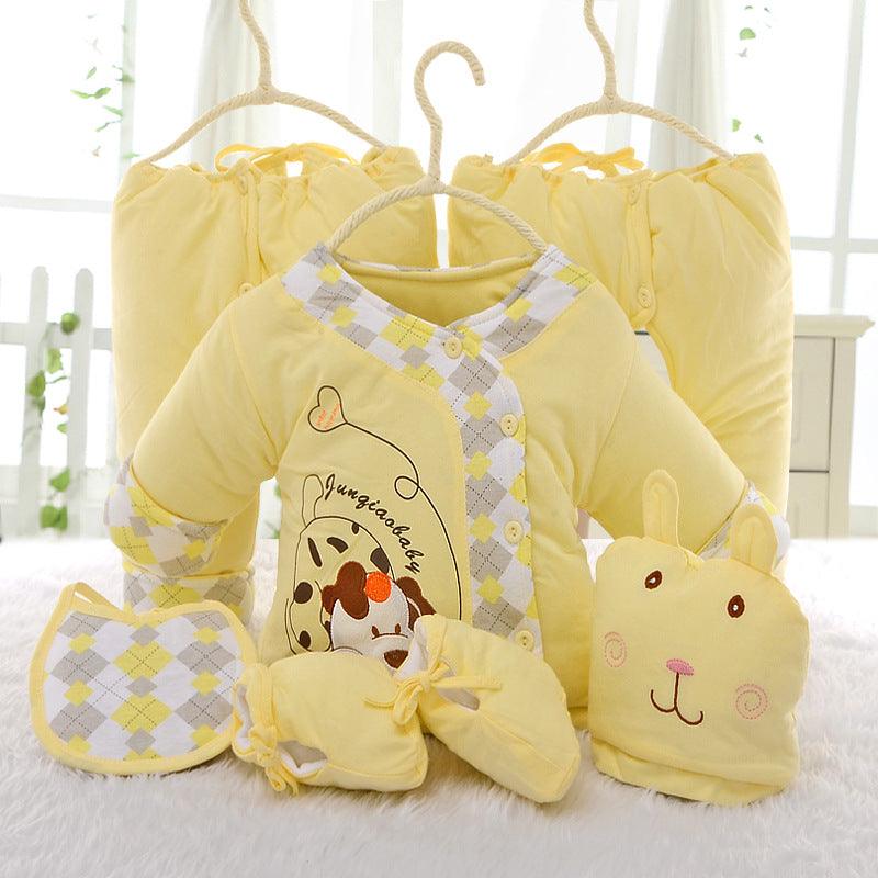 New Six-piece newborn baby cotton suit - Almoni Express