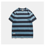 New Striped Short Sleeve Retro Striped Men - AL MONI EXPRESS