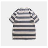 New Striped Short Sleeve Retro Striped Men - AL MONI EXPRESS