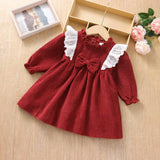 New Style Simple Girl's Corduroy Autumn And Winter Dress - Almoni Express