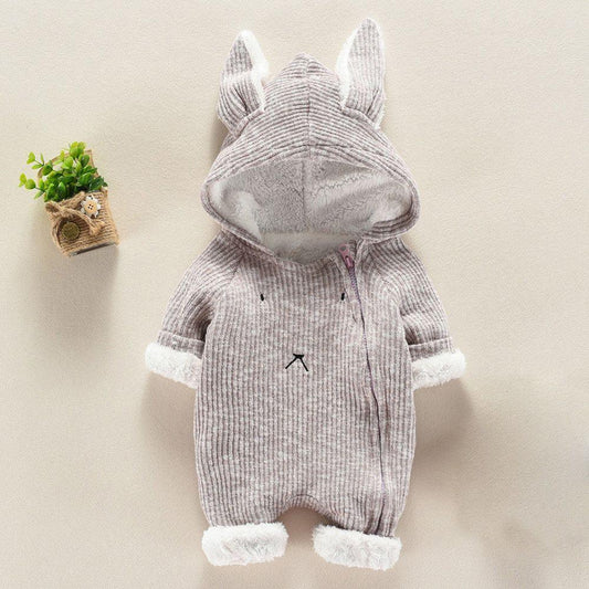 Newborn Baby Boy Girl Kids Hooded Romper Jumpsuit Bodysuit Clothes Outfits - Almoni Express