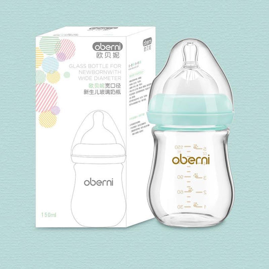 Newborn Wide-bore Glass Bottle 120/150ML - Almoni Express