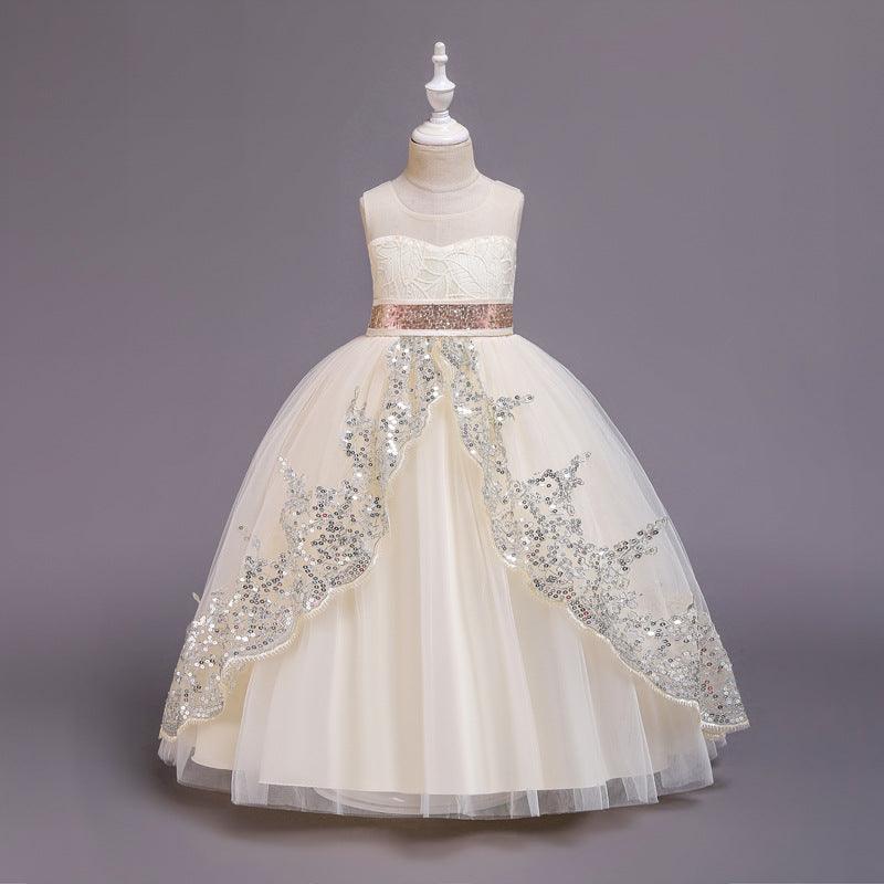 Party 3D Lace Flower Girl Wedding Dress - Almoni Express