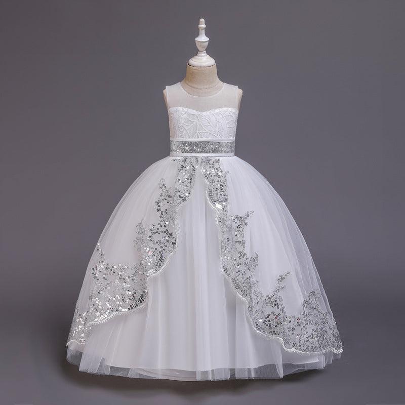 Party 3D Lace Flower Girl Wedding Dress - Almoni Express