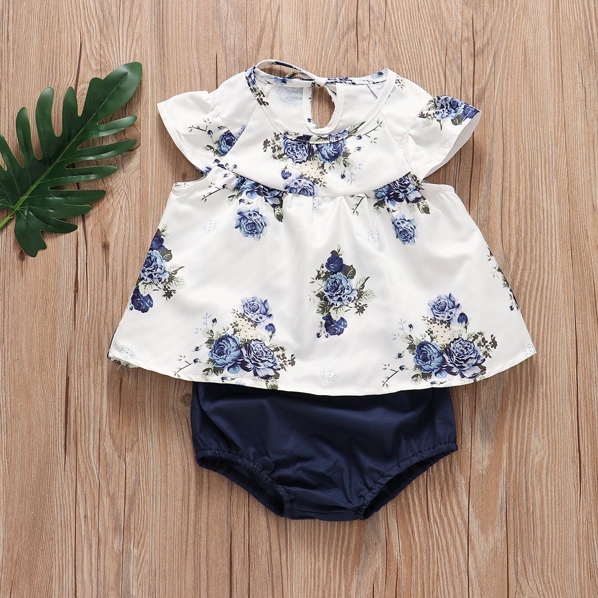 Pleated Skirt + Floral Shorts Set - Almoni Express