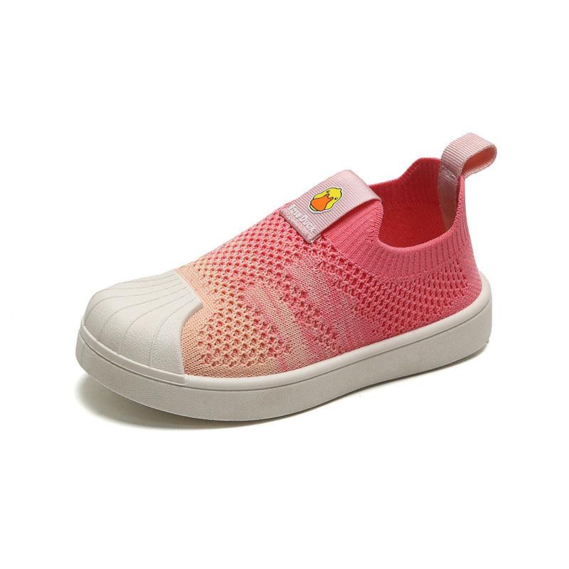 Shell-Toe Children's Flying Woven Soft Sole Shoes - Almoni Express