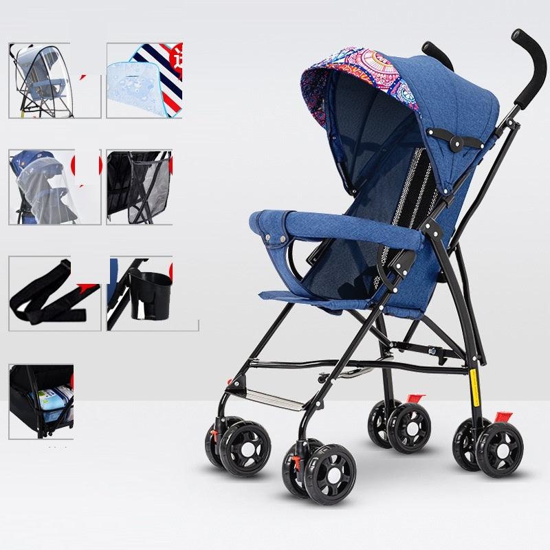 Sit And Lie Down Baby Portable Folding Simple Trolley - Almoni Express