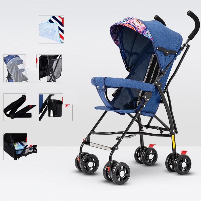 Sit And Lie Down Baby Portable Folding Simple Trolley - Almoni Express