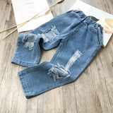 Small And Medium-sized Children's Ripped Loose Jeans - Almoni Express