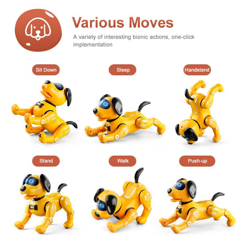 Smart Remote Control Robot Dog Children's Early Educational Toy Parent-Child Puzzle Interaction Electronic Pet Sing Dog Kid Gift - Almoni Express