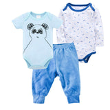 Solid Color Korean Newborn Baby Clothes Kids Set - Almoni Express