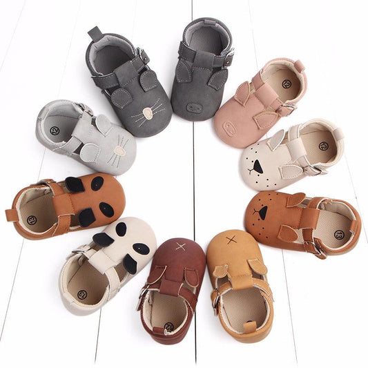 Spring and autumn cartoon animal baby shoes matte leather non-slip soft bottom baby shoes wholesale 0884 - Almoni Express