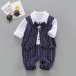 Spring And Autumn Infant One-Piece Romper Long Sleeve Baby Boy Gentleman Girl Baby Clothes - Almoni Express