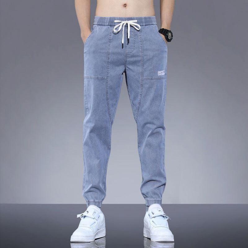 Spring And Autumn New Jeans Men's Stitching Ankle Banded Pants - AL MONI EXPRESS