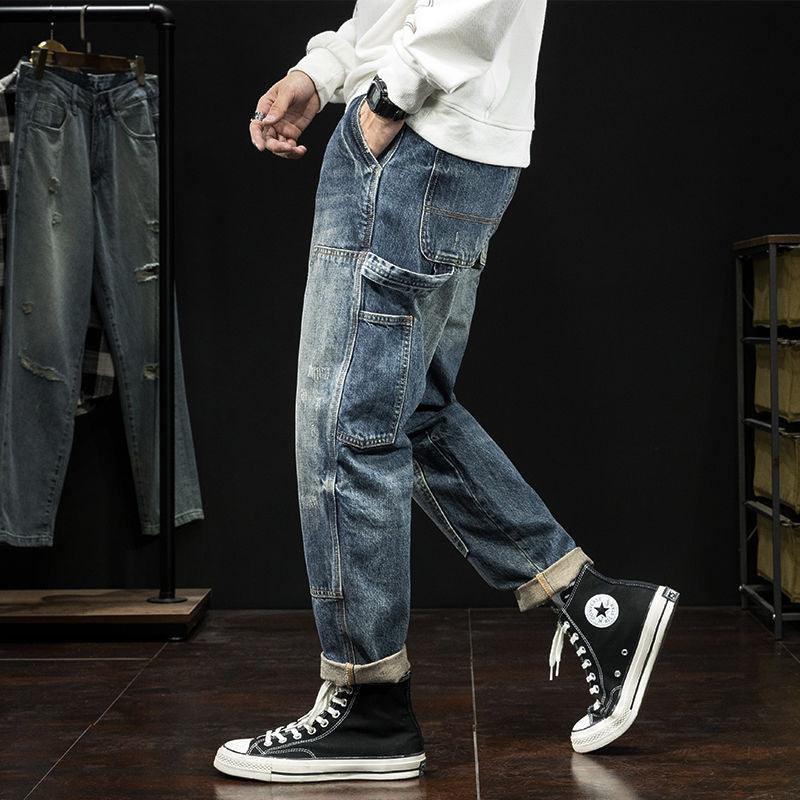 Spring And Autumn New Men's Jeans Stretch Slim-fitting Patchwork Casual - AL MONI EXPRESS