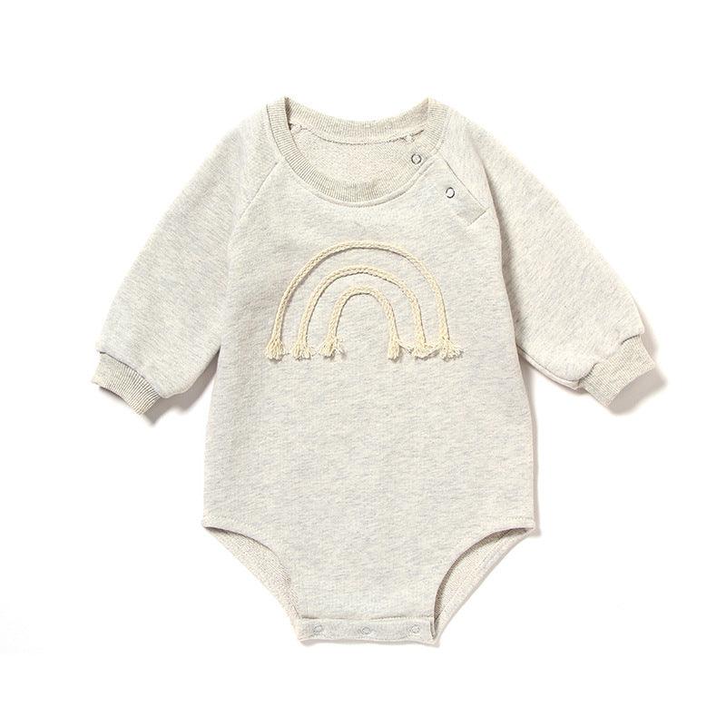 Spring And Autumn Romper R Baby Long Sleeve Waffle - Almoni Express