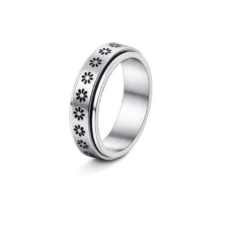 Stainless Steel Rotatable Spinner Ring Moon Stars Relieve Anxiety Rings - AL MONI EXPRESS