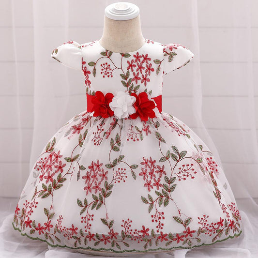 summer children's clothing new baby birthday party wedding dress skirt girls fluffy dress - Almoni Express