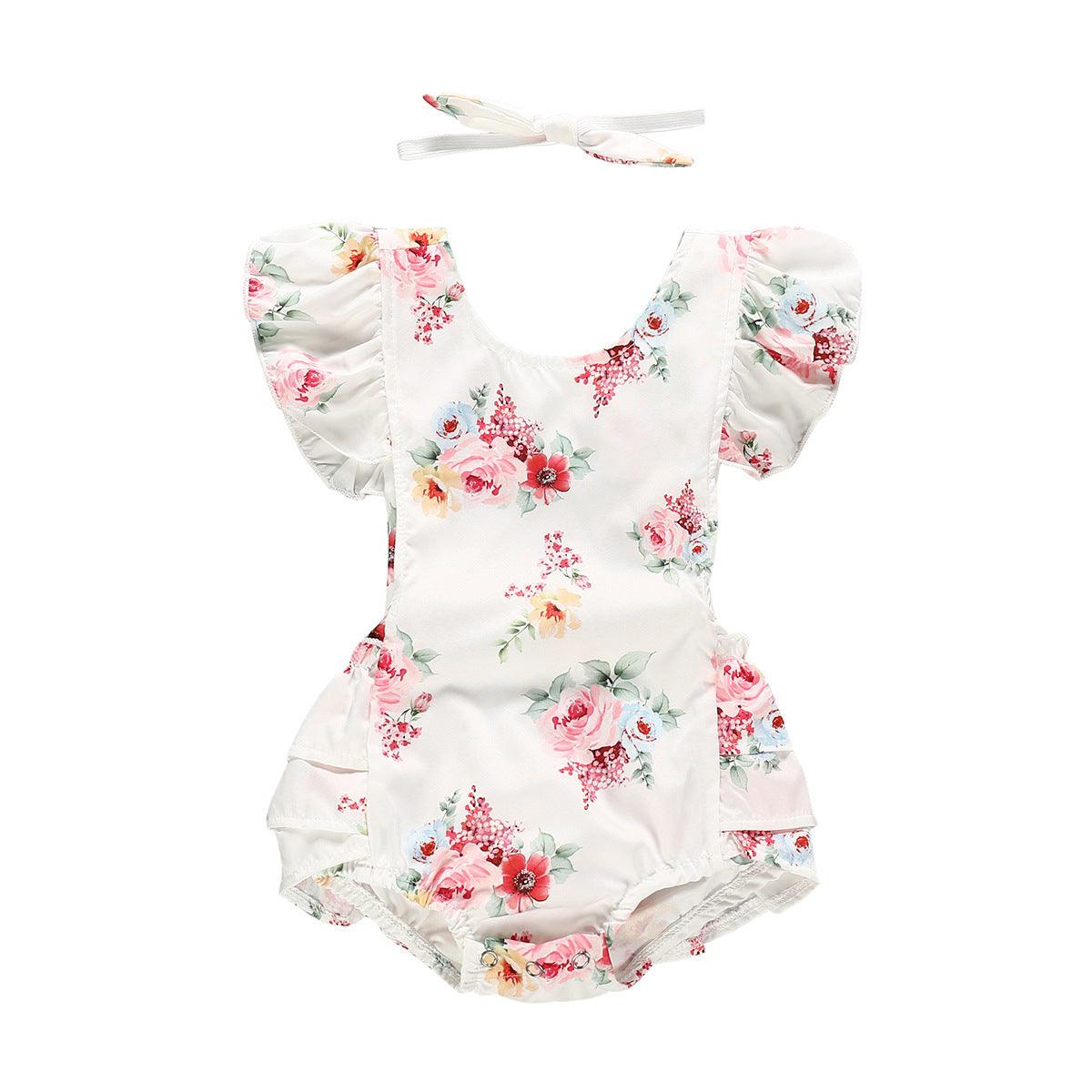 Summer Children's Floral Girl Baby Clothing - Almoni Express