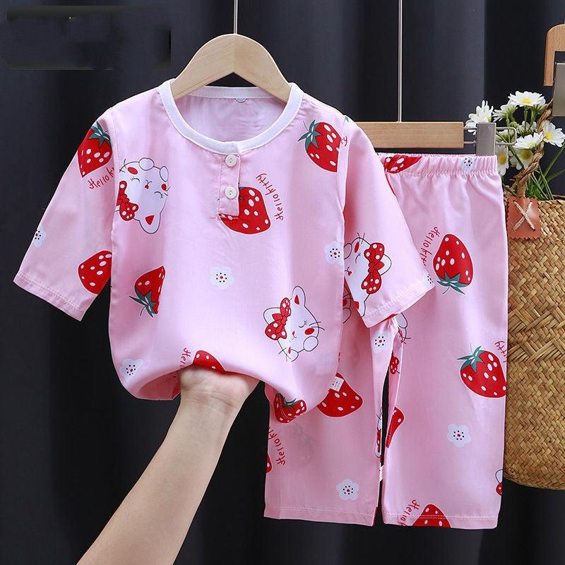 Summer Clothes Cotton Silk Air-conditioning Clothes Baby Clothes - Almoni Express