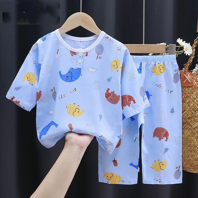 Summer Clothes Cotton Silk Air-conditioning Clothes Baby Clothes - Almoni Express