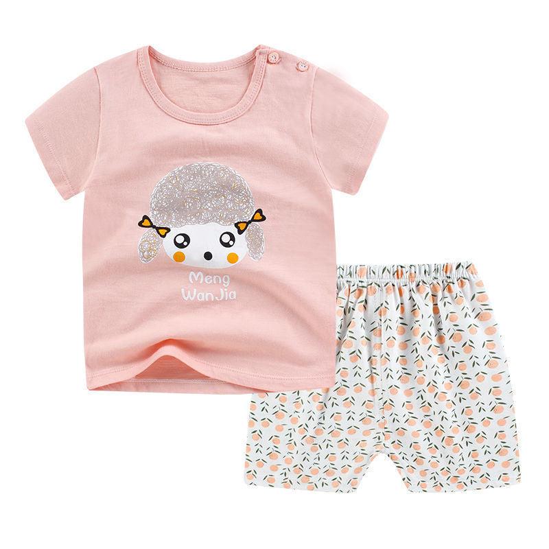 Summer Infant Newborn Baby Boy Clothes Children Clothing Set for Girls Kids T-Shirt Shorts 2PCS Outfits Cotton Casual Clothes - Almoni Express