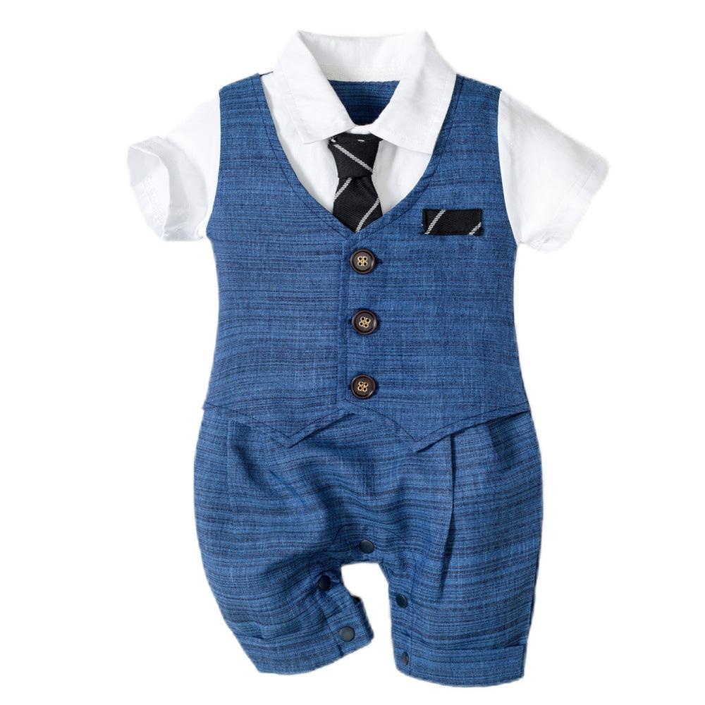 Summer New Baby Boy Jumpsuit Boys Gentleman Baby Children's Clothing - Almoni Express