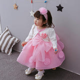 The Spring And Summer Of Years Old Female Infant Baby Child Princess Dress Girls DressPink Flower Girl Dress Skirt - Almoni Express