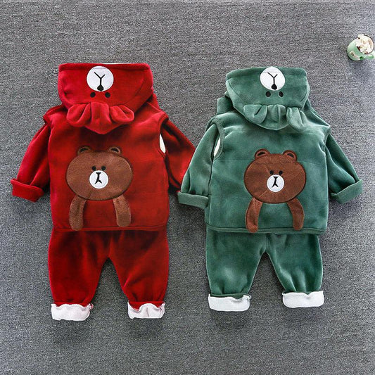 Three-piece Set Of Baby Clothes For Children And Children - Almoni Express