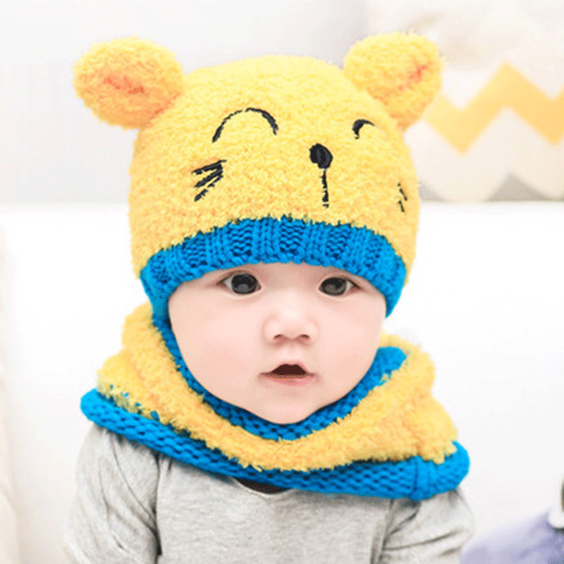 Wool scarf baby hat - Almoni Express