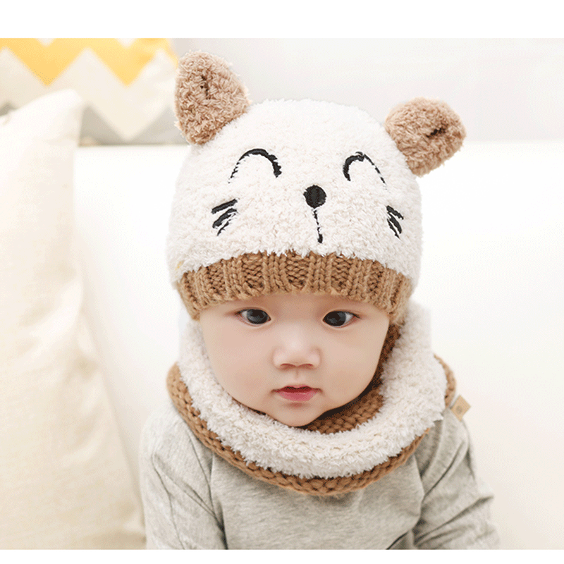 Wool scarf baby hat - Almoni Express